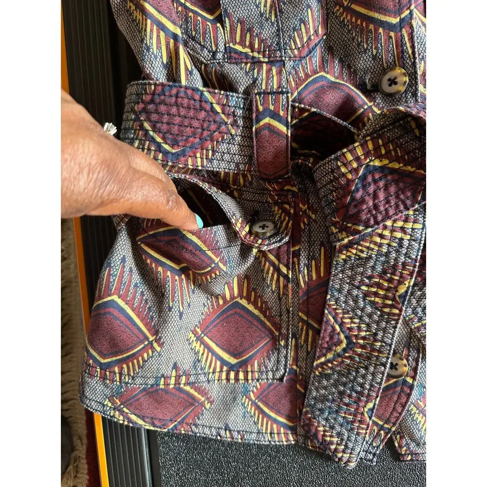 Anthropologie Elevenses Geo Safari Style Belted vest  XS